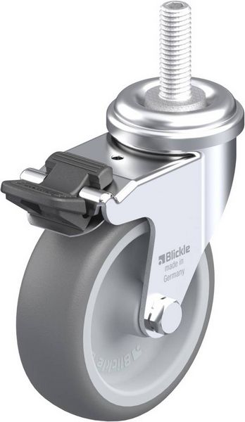Produktbild: Blickle 307124 LRA-TPA 75G-FI-GS10 Lenkrolle mit Feststeller Rad-Durchmesser: 75 mm Tragf&auml;higkeit (max.): 75 kg 1 St.