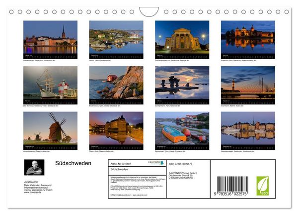 Produktbild: S&uuml;dschweden (Wandkalender 2026 DIN A4 quer), CALVENDO Monatskalender