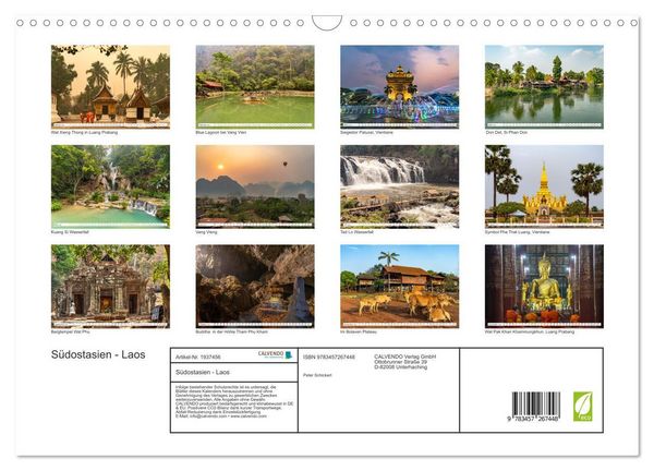 Produktbild: S&uuml;dostasien - Laos (Wandkalender 2026 DIN A3 quer), CALVENDO Monatskalender