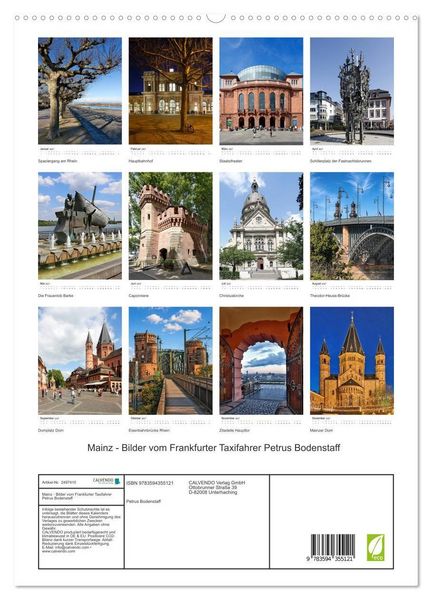 Produktbild: Mainz - Bilder vom Frankfurter Taxifahrer Petrus Bodenstaff (hochwertiger Premium Wandkalender 2027 DIN A2 hoch), Kunstdruck in Hochglanz