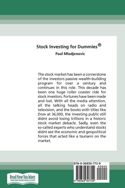 Produktbild: Stock Investing for Dummies&reg; (16pt Large Print Edition)