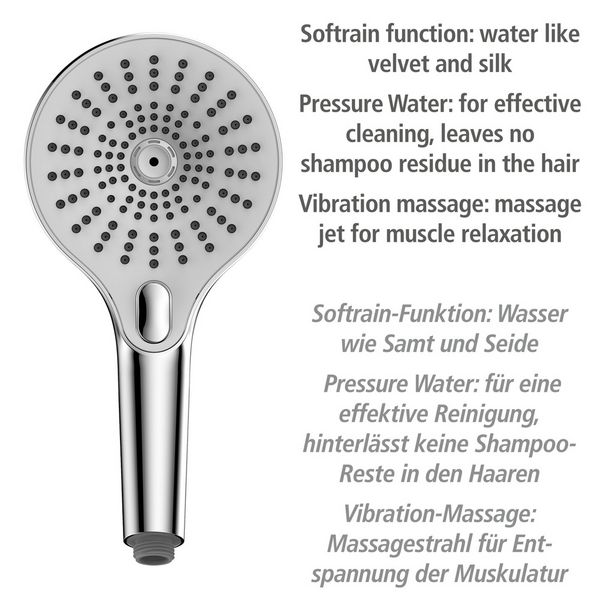 Produktbild: Duschkopf Mod. Ultimate Shower Chrom/Wei&szlig;, &Oslash; 13 cm