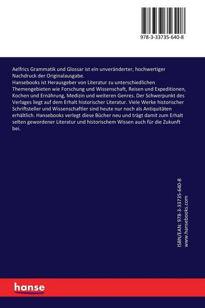 Produktbild: Aelfrics Grammatik und Glossar