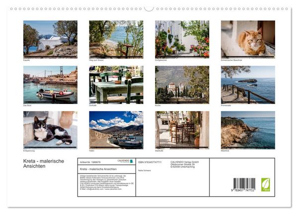 Produktbild: Kreta - malerische Ansichten (hochwertiger Premium Wandkalender 2026 DIN A2 quer), Kunstdruck in Hochglanz