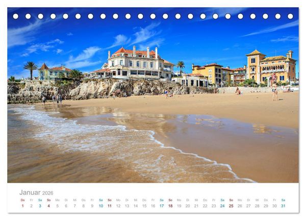 Produktbild: CASCAIS - die sch&ouml;nsten Badeorte Lissabons (Tischkalender 2026 DIN A5 quer), CALVENDO Monatskalender