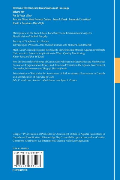 Produktbild: Reviews of Environmental Contamination and Toxicology Volume 259