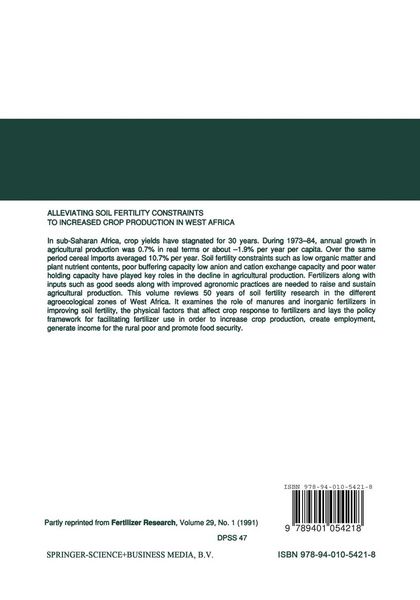 Produktbild: Alleviating Soil Fertility Constraints to Increased Crop Production in West Africa