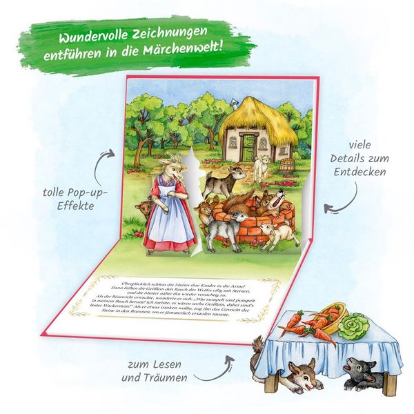 Produktbild: Tr&ouml;tsch M&auml;rchenbuch Pop-up-Buch Der Wolf und die sieben Gei&szlig;lein