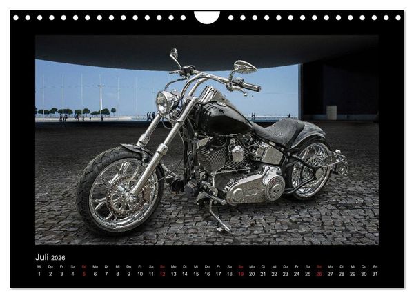 Produktbild: Motorrad-Tr&auml;ume &ndash; Chopper und Custombikes (Wandkalender 2026 DIN A4 quer), CALVENDO Monatskalender