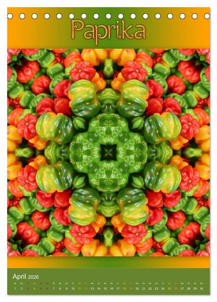 Produktbild: Kulinarische Mandalas (Tischkalender 2026 DIN A5 hoch), CALVENDO Monatskalender