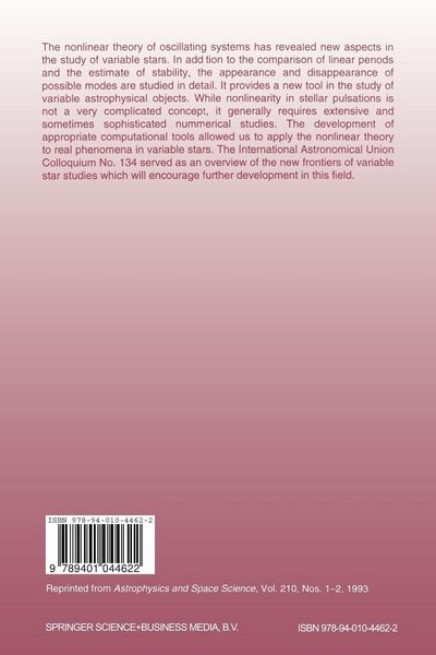 Produktbild: Nonlinear Phenomena in Stellar Variability