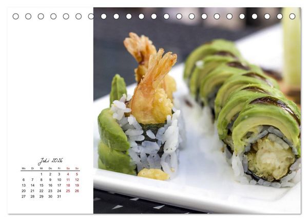 Produktbild: Sashimi und Sushi. Japans K&ouml;stlichkeiten (Tischkalender 2026 DIN A5 quer), CALVENDO Monatskalender