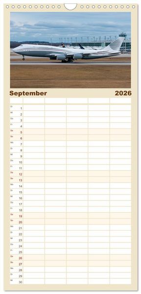 Produktbild: Familienplaner 2026 - Boeing 747 Kalender mit 5 Spalten (Wandkalender, 21 x 45 cm) CALVENDO