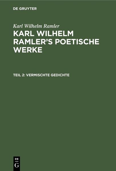 Produktbild: Vermischte Gedichte