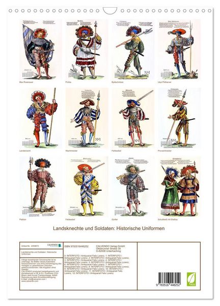 Produktbild: Landsknechte und Soldaten: Historische Uniformen (Wandkalender 2026 DIN A3 hoch), CALVENDO Monatskalender