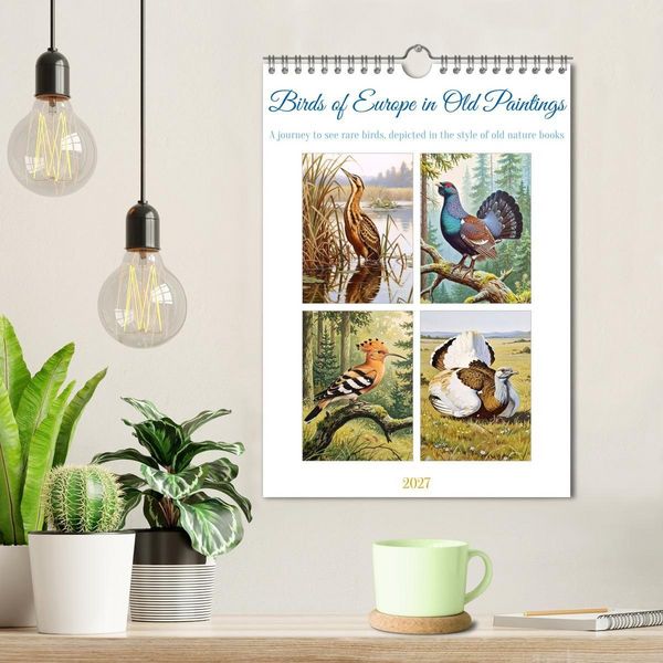 Produktbild: Birds of Europe in Old Paintings (Wall Calendar 2027 DIN A4 portrait), CALVENDO 12 Month Wall Calendar