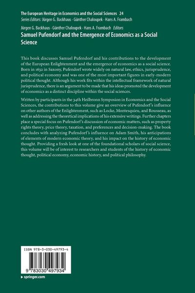 Produktbild: Samuel Pufendorf and the Emergence of Economics as a Social Science
