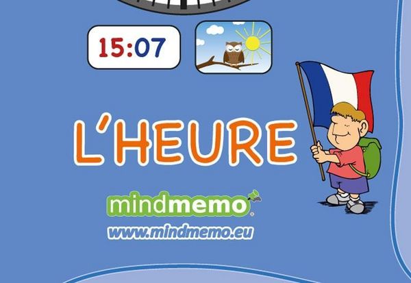 Produktbild: mindmemo Lernposter- L'HEURE - Franz&ouml;sisch lernen Uhrzeit f&uuml;r Kinder Uhr lernen