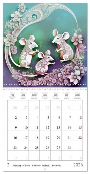 Produktbild: Animal fractals (Wall Calendar 2026 12 &times; 12 Inch) CALVENDO 12 Month Wall Calendar