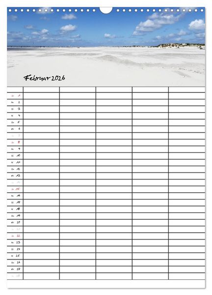 Produktbild: Urlaubsparadies Amrum / Familienplaner (Wandkalender 2026 DIN A3 hoch), CALVENDO Monatskalender