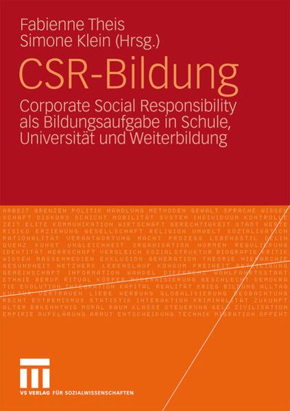 CSR-Bildung, Taschenbuch von Simone Klein , Fabienne Theis, VS Verlag für Sozialwissenschaften, 9783531169422
