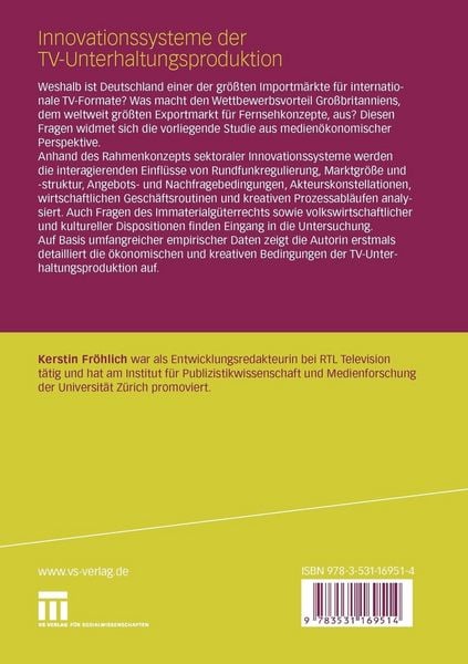 Produktbild: Innovationssysteme der TV-Unterhaltungsproduktion