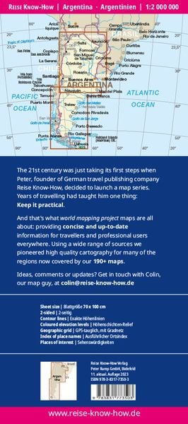 Reise Know-How Landkarte Argentinien / Argentina (1:2.000.000)