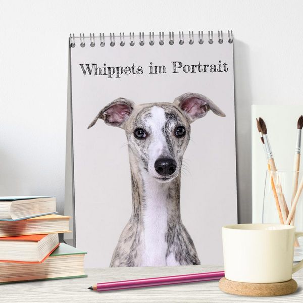 Produktbild: Whippets im Portrait (Tischkalender 2026 DIN A5 hoch), CALVENDO Monatskalender