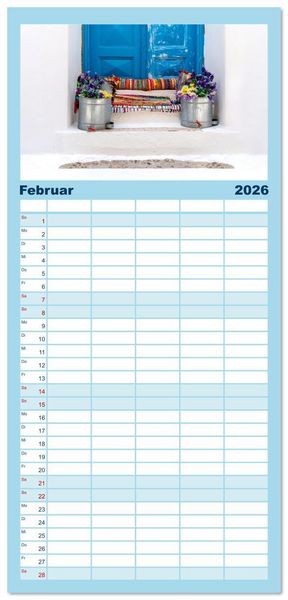 Produktbild: Familienplaner 2026 - Griechenland - Mykonos Kalender mit 5 Spalten (Wandkalender, 21 x 45 cm) CALVENDO