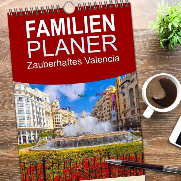 Produktbild: Familienplaner 2026 - Zauberhaftes Valencia mit 5 Spalten (Wandkalender, 21 x 45 cm) CALVENDO