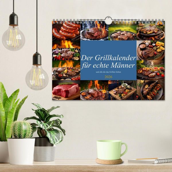 Produktbild: Der Grillkalender f&uuml;r echte M&auml;nner (Wandkalender 2026 DIN A4 quer), CALVENDO Monatskalender