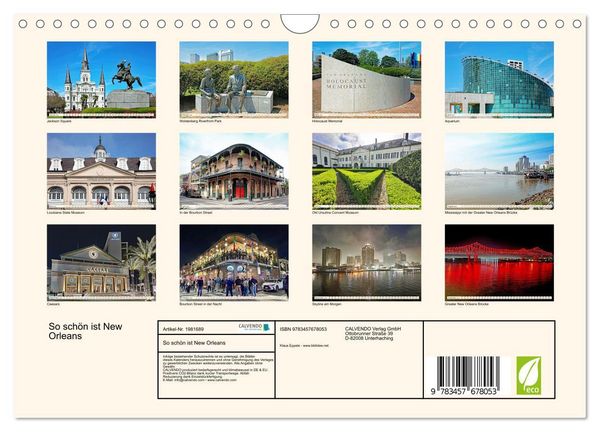 Produktbild: So sch&ouml;n ist New Orleans (Wandkalender 2026 DIN A4 quer), CALVENDO Monatskalender