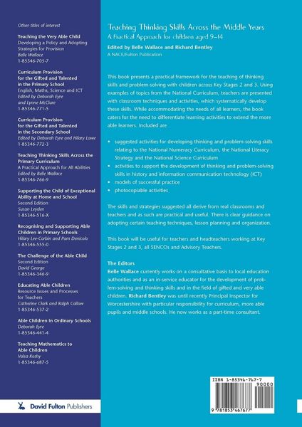 Produktbild: Teaching Thinking Skills across the Middle Years