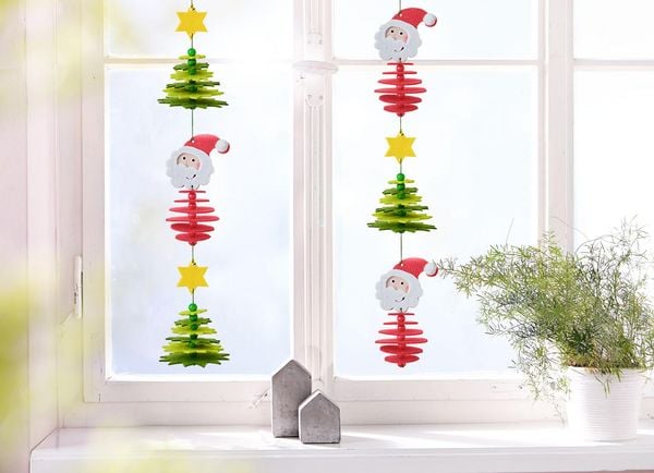Produktbild: Bastelset - Erstes F&auml;deln Filzgirlande Weihnachtsmann