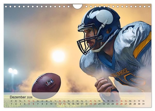 Produktbild: American Football - im Team zum Sieg (Wandkalender 2026 DIN A4 quer), CALVENDO Monatskalender