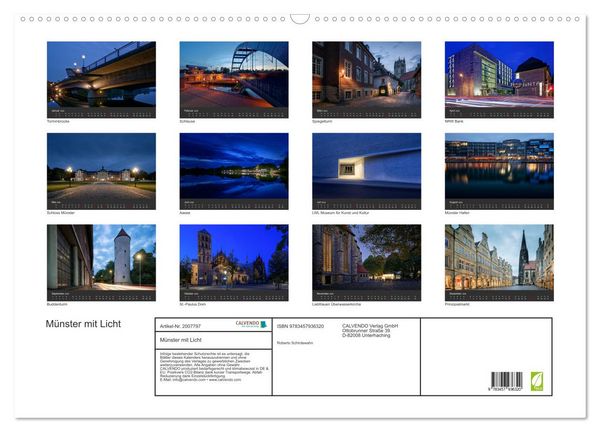Produktbild: M&uuml;nster mit Licht (Wandkalender 2026 DIN A2 quer), CALVENDO Monatskalender