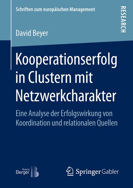 Produktbild: Kooperationserfolg in Clustern mit Netzwerkcharakter