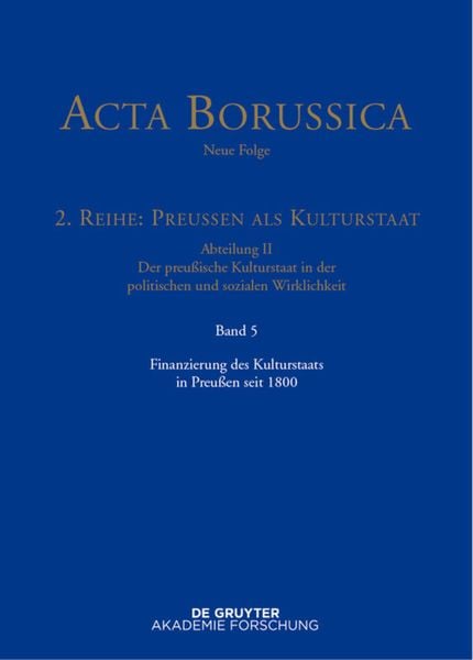 Produktbild: Finanzierung des Kulturstaats in Preu&szlig;en seit 1800