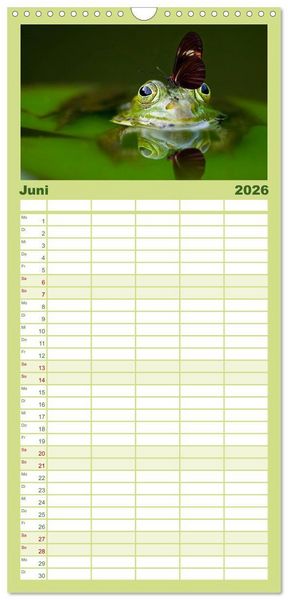 Produktbild: Familienplaner 2026 - Lustig und verr&uuml;ckt - der ganz andere Tierkalender mit 5 Spalten (Wandkalender, 21 x 45 cm) CALVENDO