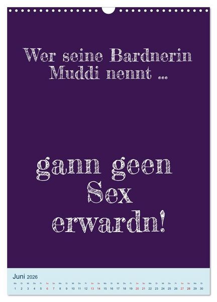 Produktbild: Ningeln&auml;sorum! Mundart und Dialekt Kalender Sachsen (Wandkalender 2026 DIN A3 hoch), CALVENDO Monatskalender