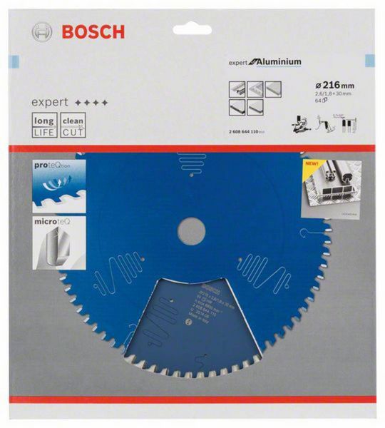 Produktbild: Bosch Accessories Expert for Aluminium 2608644110 Kreiss&auml;geblatt 216 x 30 x 1.8 mm Z&auml;hneanzahl: 64 1 St.