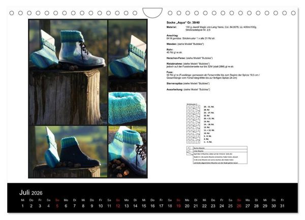 Produktbild: Sockenkalender Bootsocks 2026 (Wandkalender 2026 DIN A4 quer), CALVENDO Monatskalender