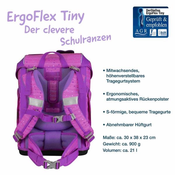 Produktbild: DerDieDas Schulranzen Set ErgoFlex Tiny, Schulranzen Set, 5tlg, Purple Unicorn