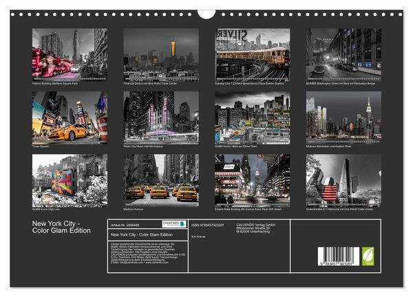 Produktbild: New York City - Color Glam Edition (Wandkalender 2026 DIN A3 quer), CALVENDO Monatskalender