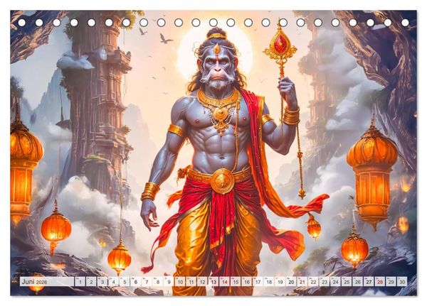 Produktbild: Hinduistische Mythologie - G&ouml;tter, Helden und Monster (Tischkalender 2026 DIN A5 quer), CALVENDO Monatskalender
