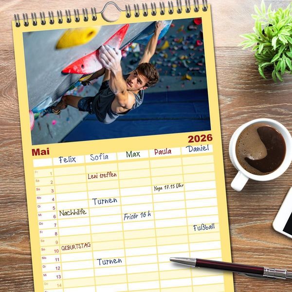 Produktbild: Familienplaner 2026 - Spirit of Motion mit 5 Spalten (Wandkalender, 21 x 45 cm) CALVENDO