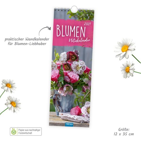 Produktbild: TR&Ouml;TSCH - Streifenkalender Blumen 2027 Notizkalender