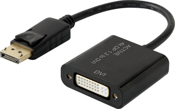 Renkforce RF-4299048 DisplayPort / DVI Adapter [1x DisplayPort Stecker - 1x DVI-Buchse 24+5pol.] Schwarz vergoldete Stec