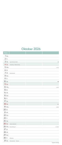 Produktbild: Kreativ-Kalender Planer für 2 2026 - 3 Spalten - 19,5x45 cm - Foto, Malen, Basteln - datiert - Kreativkalender - Foto-Kalender - Alpha Edition