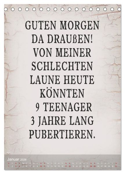 Produktbild: Ziemlich schlecht gelaunt (Tischkalender 2026 DIN A5 hoch), CALVENDO Monatskalender